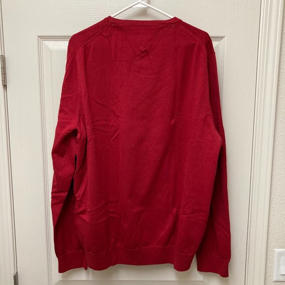 Tommy Hilfiger Crewneck Pullover Sweater XXL Chili Pepper Red NWT 100% Cotton - Picture 8 of 16